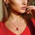 Birthstone Heart Pendant Necklace with Ruby Red Crystals